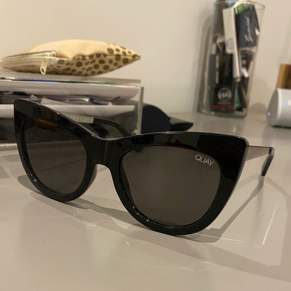 Black QUAY Cat Eye Sunglasses